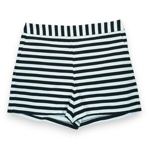 NWT Express Women's Striped‎ Shorts Womens Size 4 Black White High Rise Stretch